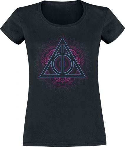 Harry Potter Neon Deathly Hallows Dámské tričko černá