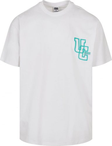 Urban Classics Glow Logo Tee Tričko bílá/tyrkysová