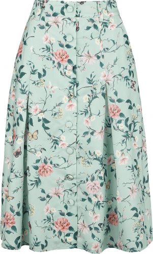 Voodoo Vixen Ditsy Butterfly Print Button Front Midi Skirt Sukně vícebarevný