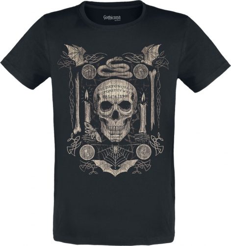 Gothicana by EMP T-Shirt mit großem Skull in Ouija Optik Tričko černá