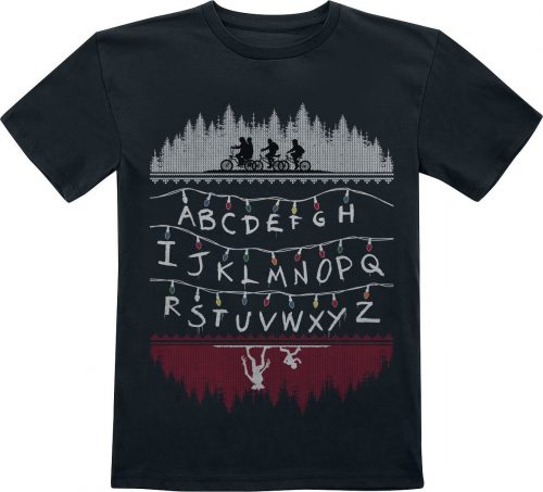 Stranger Things Kids - Alphabet Lichterkette detské tricko černá