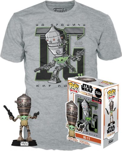 Star Wars The Mandalorian - IG-11 with the Child - POP! & tričko Sberatelská postava prošedivelá