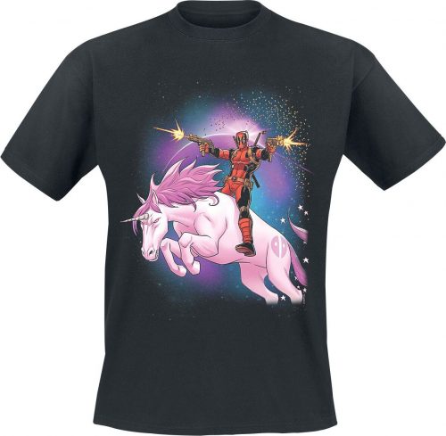 Deadpool Space Unicorn Tričko černá