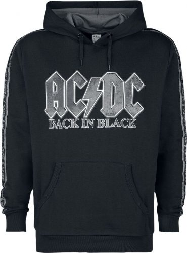 AC/DC Amplified Collection - Mens Taped Fleece Hoodie Mikina s kapucí černá