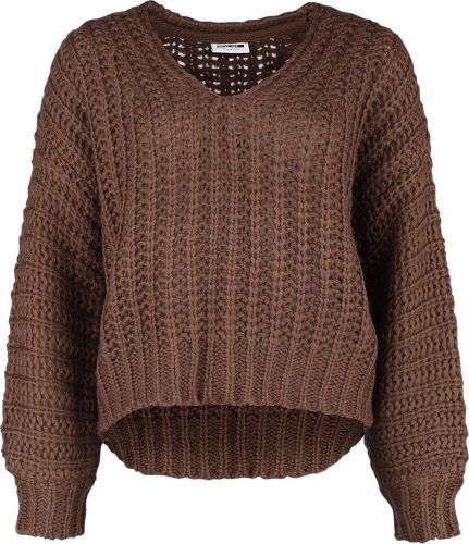 Noisy May Steve V-Neck Knit Dámská mikina hnědá