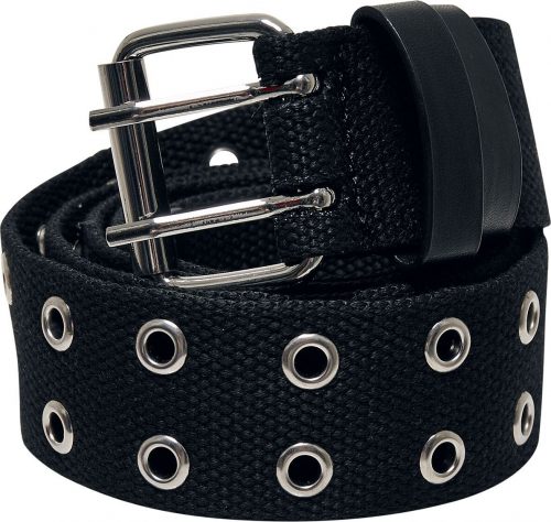 Urban Classics Polyester Eyelet Belt Opasky cerná/stríbrná