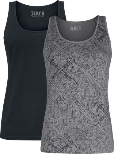 Black Premium by EMP Doppelpack Tops mit keltisch anmutendem Motiv Dámský top černá