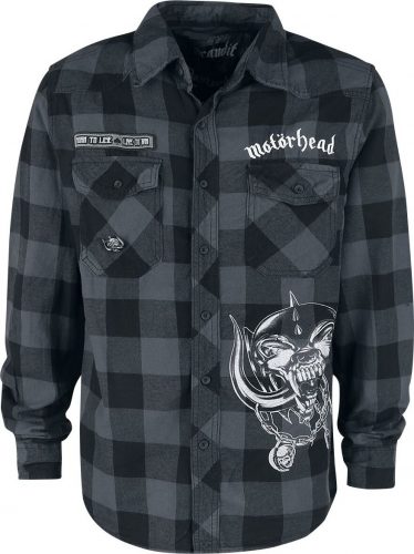 Motörhead Brandit Bastards - Checkshirt Košile cerná/šedá