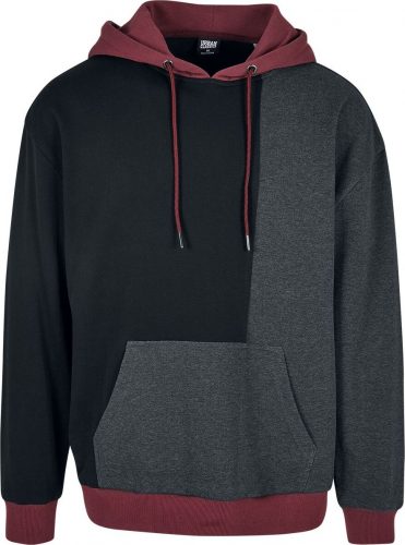 Urban Classics Oversized Color Block Hoody Mikina s kapucí charcoal/černá