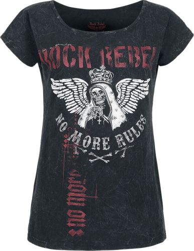 Rock Rebel by EMP T-Shirt mit großem Rock Rebel Frontprint Dámské tričko černá