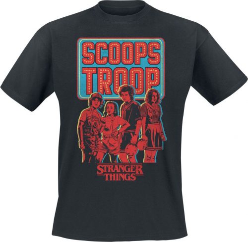 Stranger Things Scoops Troop Tričko černá