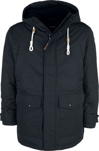 Jack & Jones JJEMASH TEDDY PARKA Zimní bunda černá