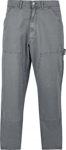 Urban Classics Double Knee Carpenter Trouser Kalhoty šedá