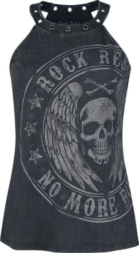 Rock Rebel by EMP Top Rock Rebel s potiskem a očky Dámský tank top černá