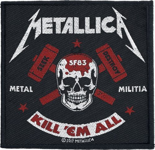 Metallica Metal Militia nášivka cerná/cervená/bílá