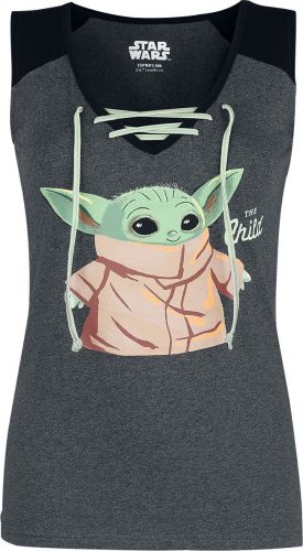 Star Wars Baby Grogu Dámský top smíšená šedo-černá