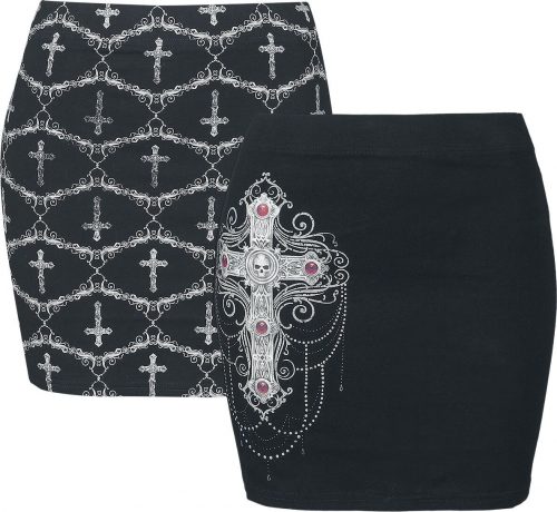 Gothicana by EMP Gothicana X Anne Stokes - Doppelpack Röcke Mini sukně černá