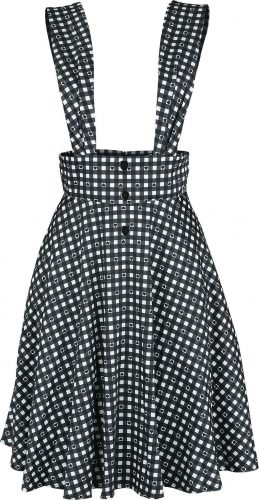 Voodoo Vixen Sukně Heart Gingham Overall Sukně cerná/bílá