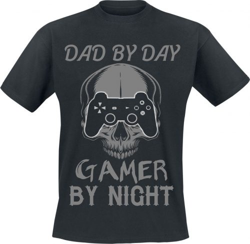 Zábavné tričko Dad By Day - Gamer By Night Tričko černá