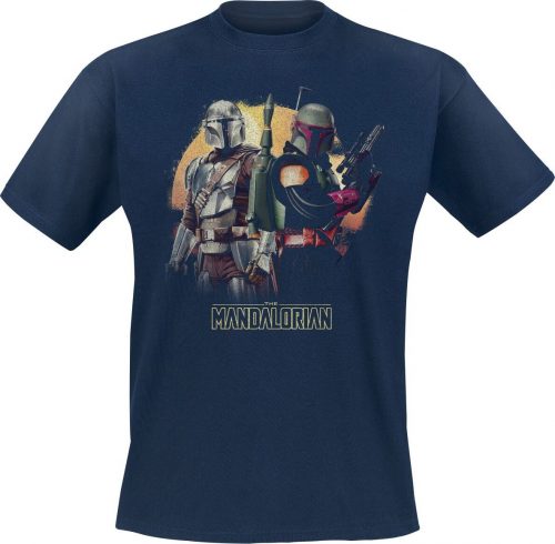 Star Wars The Mandalorian - Mando And Boba Fett Tričko námořnická modrá