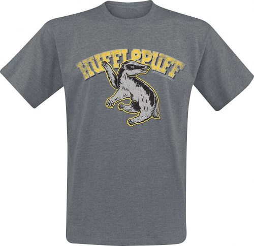 Harry Potter Hufflepuff Sport Emblem Tričko šedá