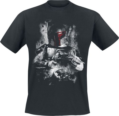 Star Wars Boba Fett - Distressed Tričko černá