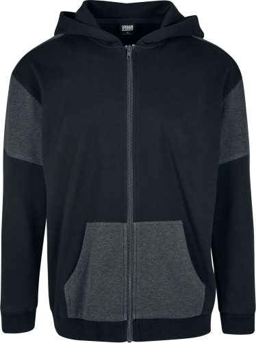 Urban Classics Oversized Patch Zip Hoody Mikina s kapucí na zip charcoal/černá