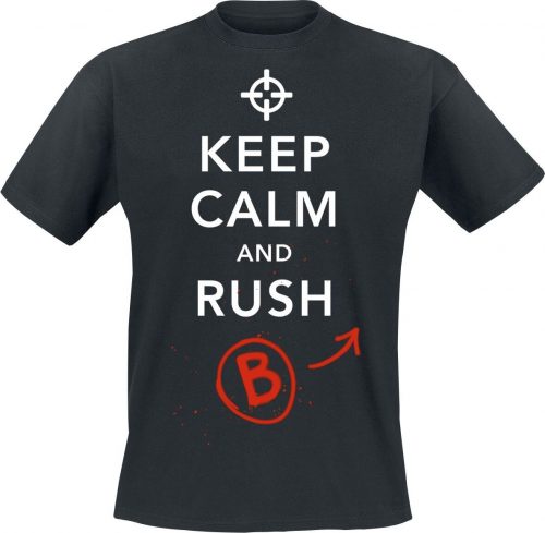 Sprüche Keep Calm And Rush B Tričko černá