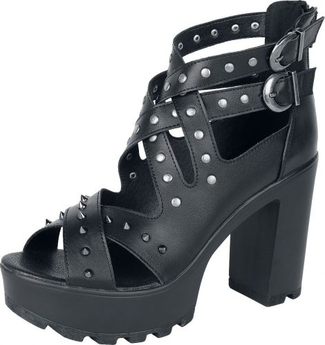 Black Premium by EMP High Heels mit Riemen und Nieten obuv černá