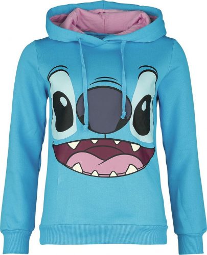 Lilo & Stitch Stitch Face Dámská mikina s kapucí modrá