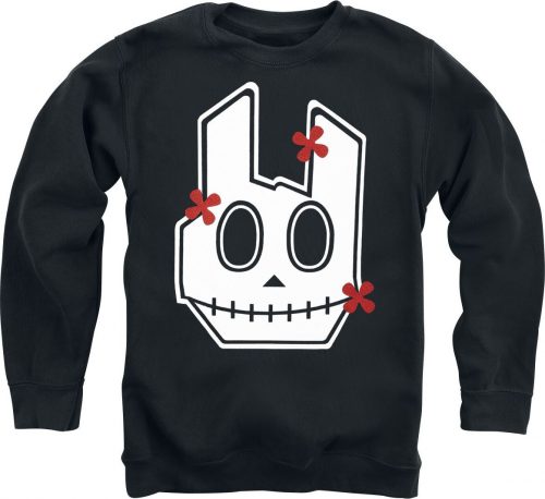 EMP Stage Collection Sweatshirt mit Totenkopf-Rockhand detská mikina černá