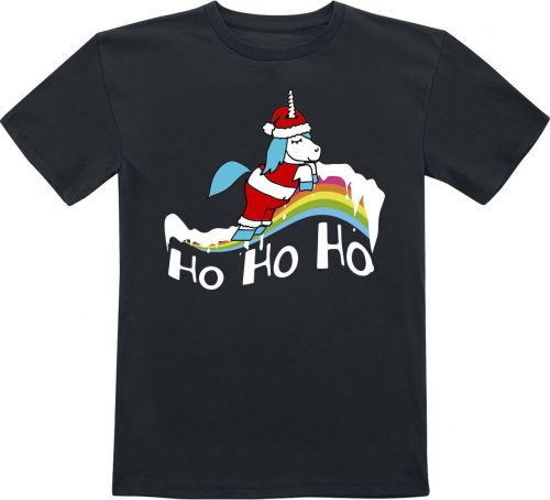 Tierisch Unicorn Ho Ho Ho detské tricko černá