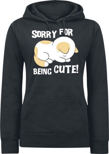 Tierisch Sorry For Being Cute! Dámská mikina s kapucí černá