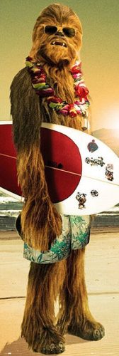 Star Wars Chewbacca - Surfin' plakát na dvere vícebarevný