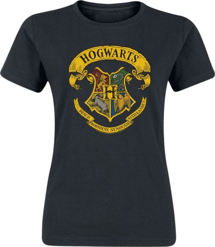 Harry Potter Hogwarts Ribbon Crest Dámské tričko černá