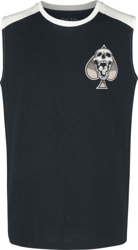 Rock Rebel by EMP Raglanový top s potiskem na hrudníku Tank top cerná/špinave bílá