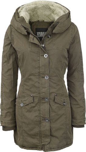 Urban Classics Ladies Garment Washed Long Parka Dámská bunda olivová