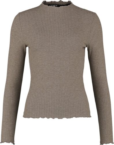 Only ONLEMMA L/S HIGH NECK TOP Dámské tričko s dlouhými rukávy hnědá