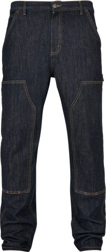 Urban Classics Double Knee Jeans Džíny tmavě modrá