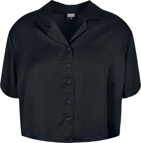 Urban Classics Ladies Viscose Satin Resort Shirt Dámská košile černá