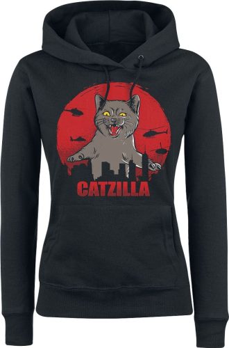 Tierisch Catzilla Dámská mikina s kapucí černá