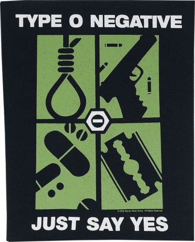 Type O Negative Just Say Yes nášivka na záda cerná/bílá/zelená