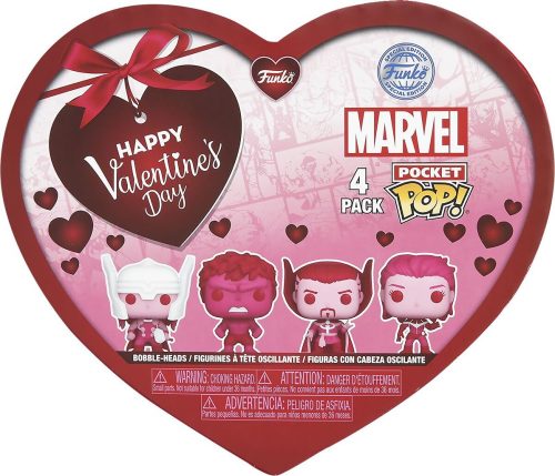 Marvel Classics Valentine's Day Box 4PC - Pocket Pop! Klíčenka vícebarevný