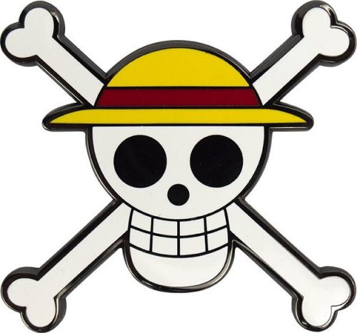 One Piece Magnetka Skull Magnetka na lednici bílá/žlutá/cerná