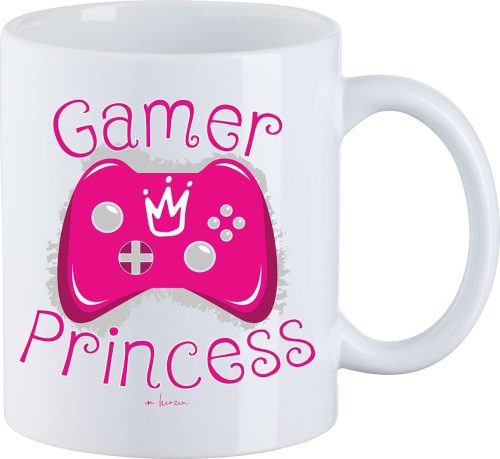 Sprüche Gamer Princess Hrnek bílá