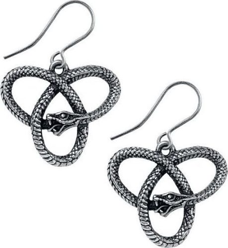 Alchemy Gothic Eve's Triquetra sada náušnic cerná/stríbrná