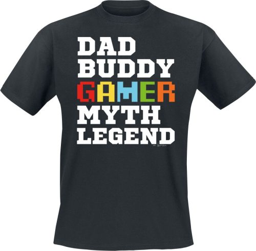 Zábavné tričko Dad Buddy Gamer Myth Legend Tričko černá