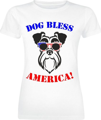 Tierisch Dog Bless America! Dámské tričko bílá