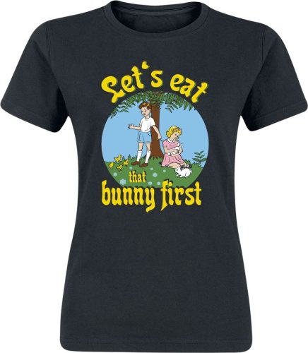 Sprüche Let's Eat That Bunny First Dámské tričko černá