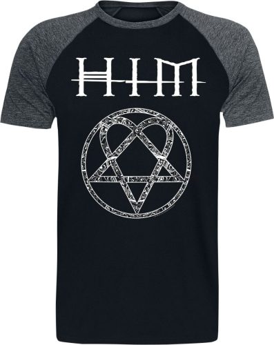 HIM Ornate Heartagram Tričko cerná/šedá